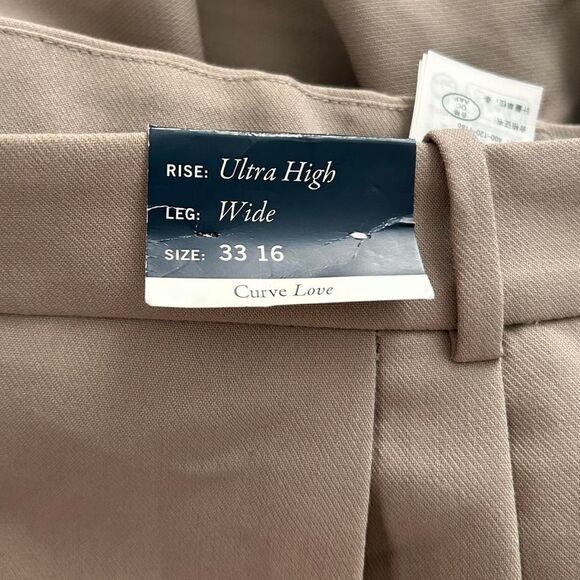 Abercrombie & Fitch Sloane Ultra High-Rise Wide Leg Curve Love Trousers 16 NWT - Picture 5 of 6